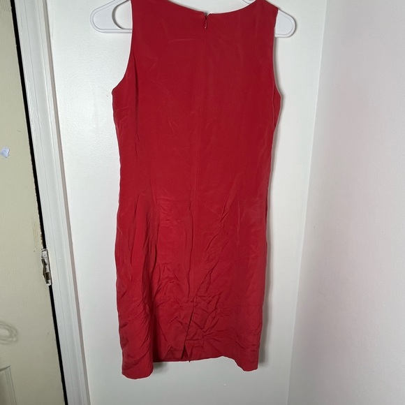 Valerie Dresses 100% Silk Coral Sheath Dress Size 4 Sleeveless Lined - Picture 4 of 5